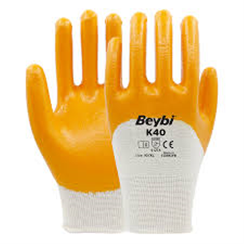 BEYBİ K40 SARI NİTRİL KAPLI ELDİVEN